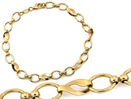 Bransoletka złota z owalnych ogniw