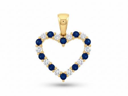 Zawieszka ze złota z cyrkoniami serce