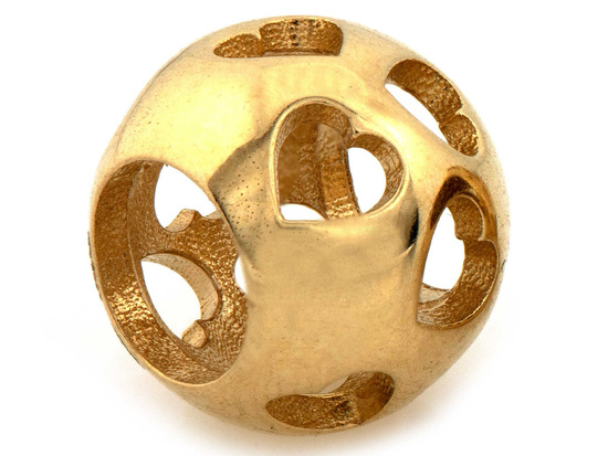 Charms złoty ażurowa kulka na bransoletkę w serca