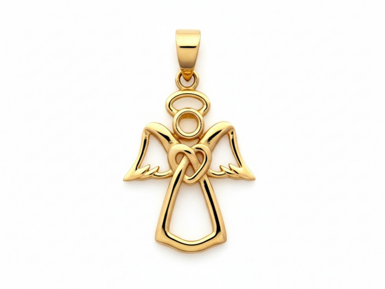 Złota zawieszka wisiorek anioł aniołek