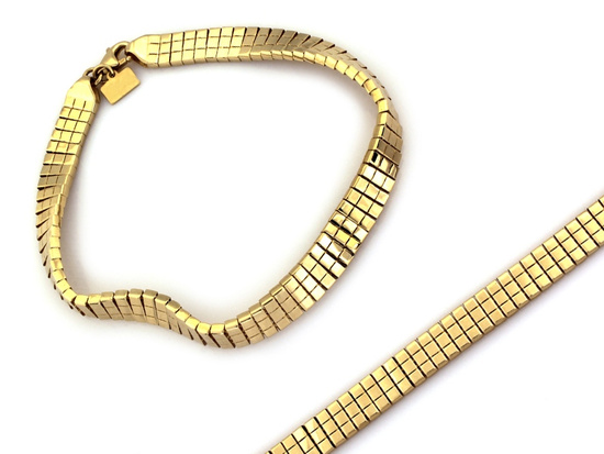 Bransoletka złota taśma z malutkich kwadracików