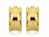 Kolczyki złote angielskie prostokątne zdobione blaszki
