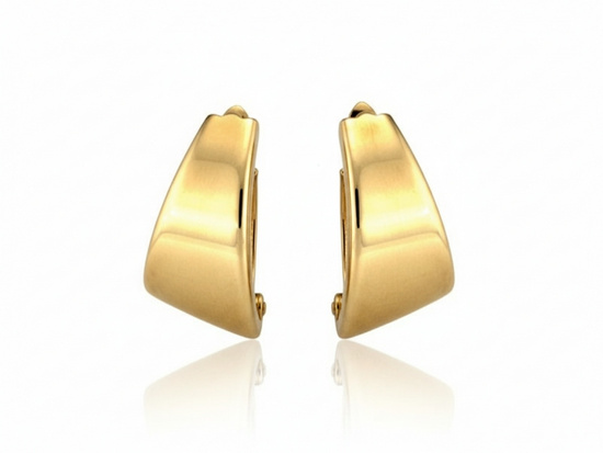 Błyszczące złote kolczyki eleganckie gładkie