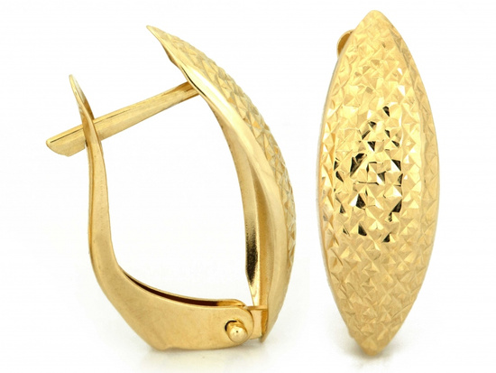 Kolczyki złote angielskie błyszczące bez kamieni