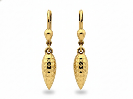 Diamentowane złote kolczyki wiszące