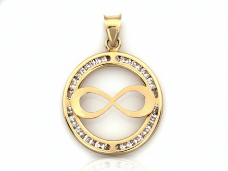 Zawieszka złota okrągła z nieskończonością