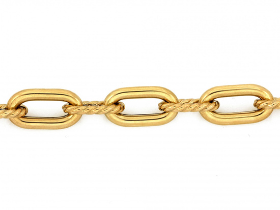 Złota bransoletka z dużych owalnych ogniw