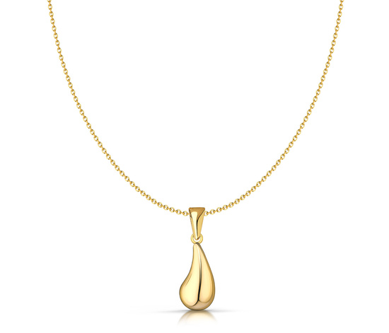Złoty naszyjnik 585 z kroplą, łezką