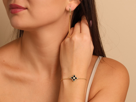 Kolczyki złote długie sztywne angielskie