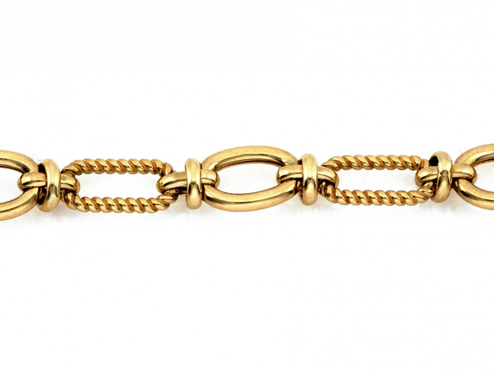 Złota bransoletka z dużych owalnych ogniw