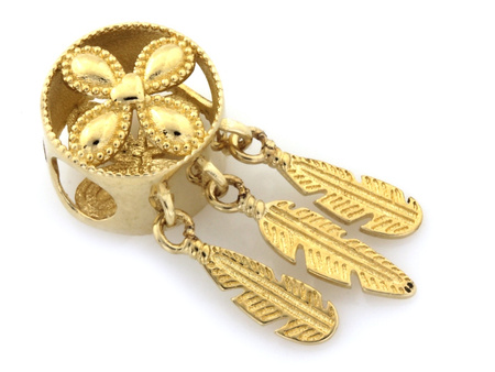 Zawieszka złoty charms do bransoletki łapacz snów