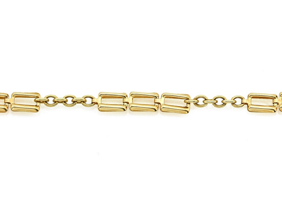 Modna złota bransoletka z dużych ogniw łączone łańcuszki