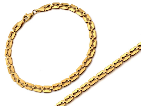 Bransoletka złota z prostokątnych elementów