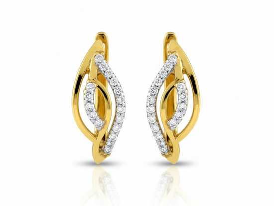 Kolczyki złote z cyrkoniami na angielskim zapięciu