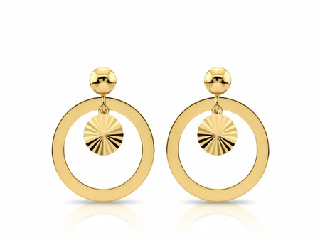 Złote kółka kolczyki na sztyfcie