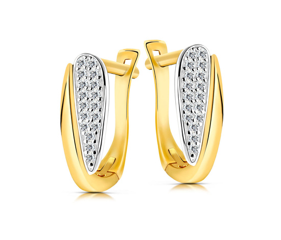 Złote kolczyki 333 z cyrkoniami