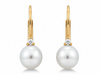 Kolczyki złote angielskie z perłą