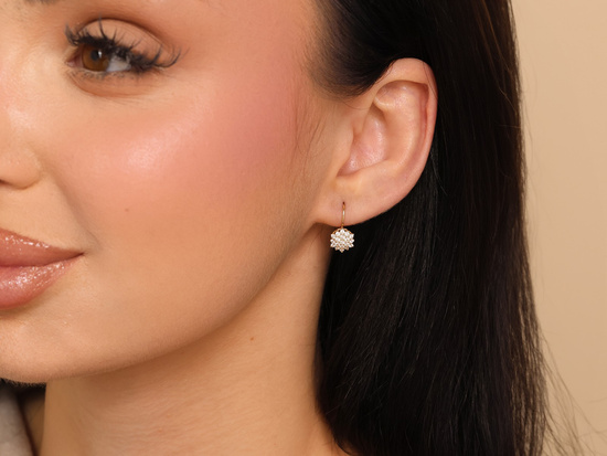 Kolczyki złote angielskie z cyrkoniami