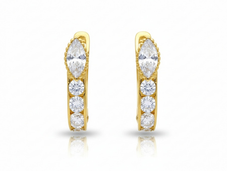 Złote kolczyki dziecięce z cyrkoniami