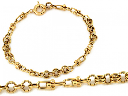 Bransoletka złota nowoczesna modna przeplatane ogniwa