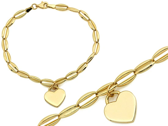 Bransoletka złota z wiszącym sercem