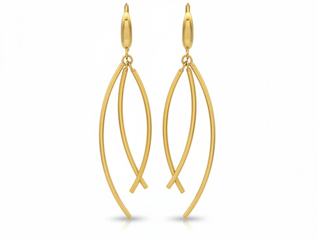 Kolczyki złote potrójne sztywne długie ruchome