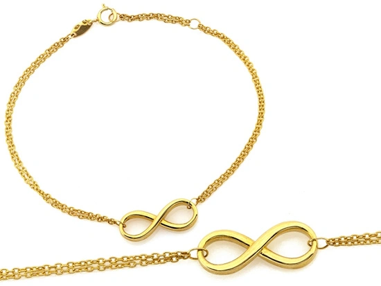 Bransoletka złota celebrytka z nieskończonością