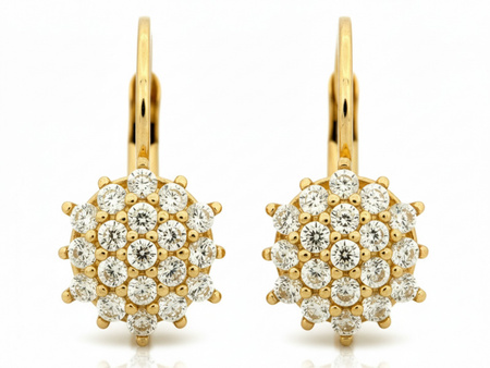Kolczyki złote angielskie z cyrkoniami