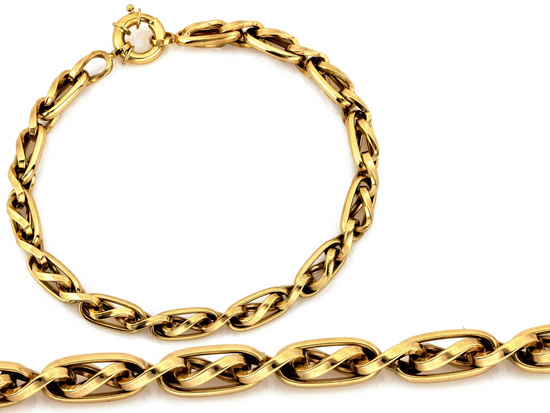 Bransoletka złota gruby łańcuch gruby splot duże ogniwa