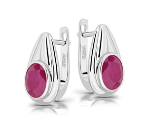 Srebrne kolczyki 925 z naturalnymi rubinami