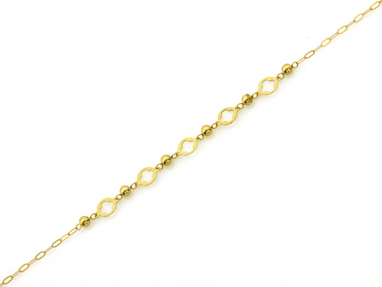 Bransoletka złota subtelna elegancka z kulkami