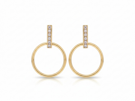 Kolczyki złote małe kółka na sztyfcie modne