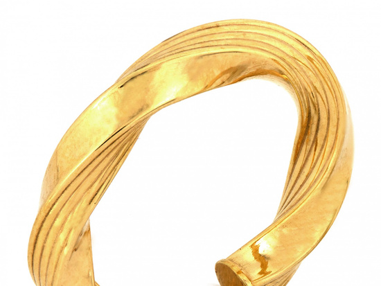 Kolczyki złote grube skręcone koła 25mm