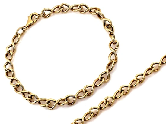 Bransoletka złota elementowa z nieskończoności