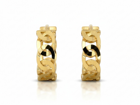 Kolczyki małe złote kółka przeplatane