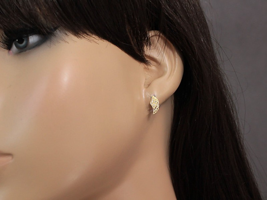Kolczyki przy uchu skrzydła z cyrkoniami