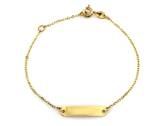 Bransoletka złota dla dziecka z blaszką pod grawer