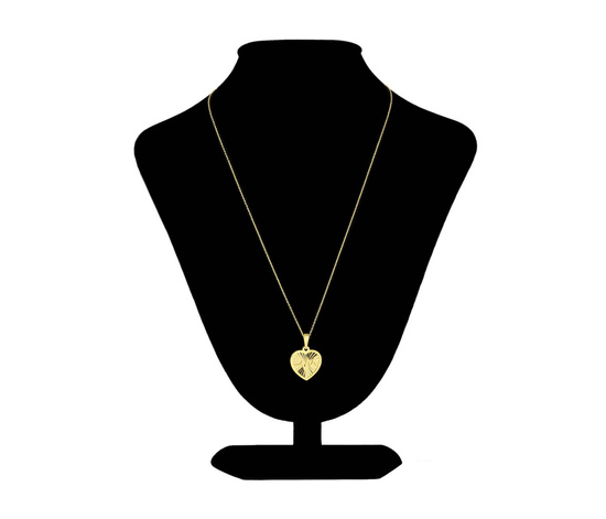 Złoty naszyjnik 585 - serce, bicie serca, linia życia