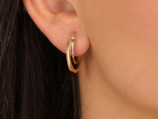 Złote kolczyki podwójne koła