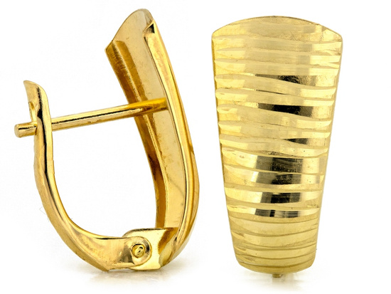 Kolczyki złote angielskie frezowane