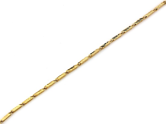 Bransoletka złota z prostokątnych frezowanych elementów