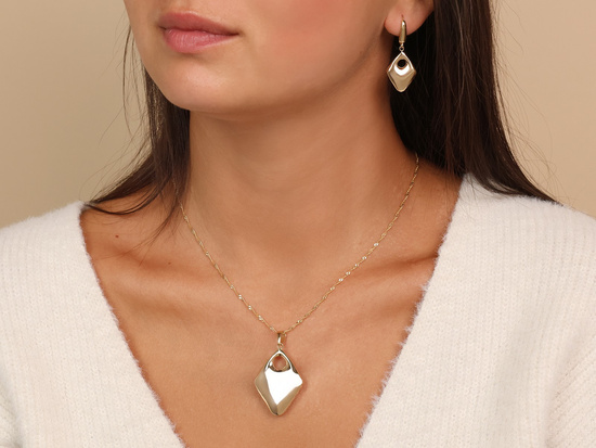 Zawieszka złota duży dmuchany romb