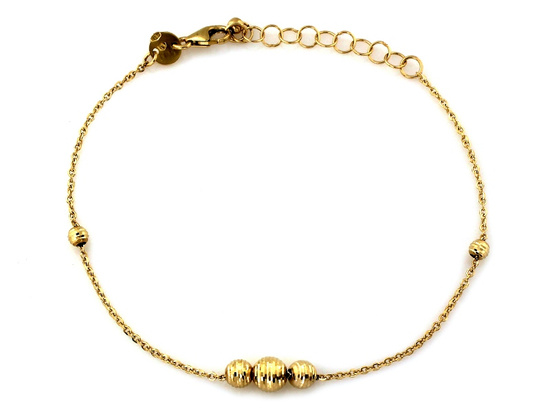 Bransoletka złota z frezowanymi kulkami