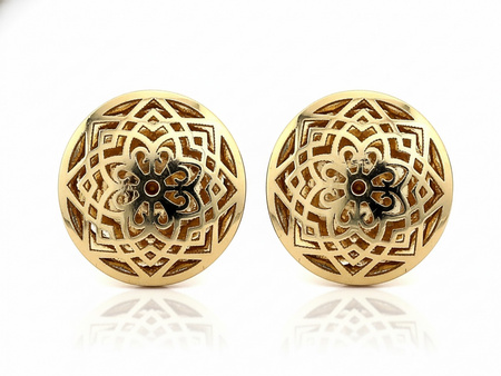 Kolczyki złote okrągłe na sztyfcie ażurowe