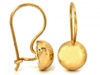 Kolczyki złote półkule błyszczące na biglu