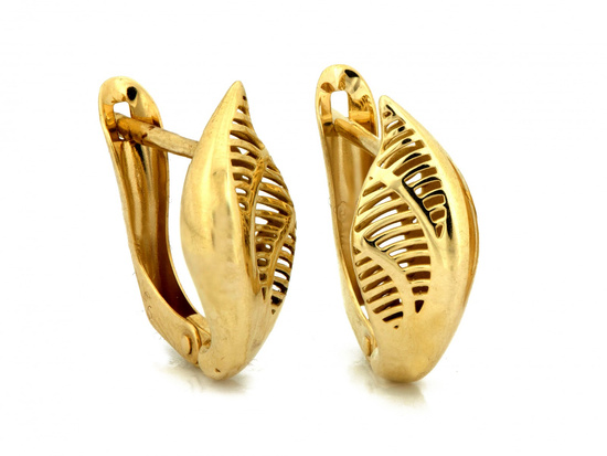 Kolczyki złote angielskie do każdej stylizacji bez kamieni angielskie zapięcie