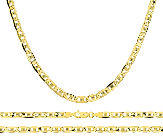 Złoty łańcuszek 585 Gucci Marina z blaszkami - 50 cm