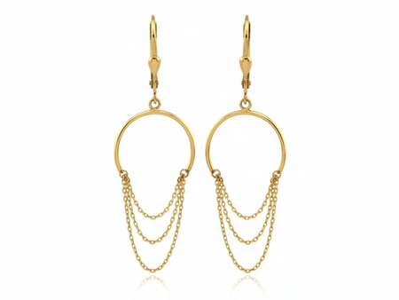 Kolczyki złote wiszące eleganckie efektowne modne