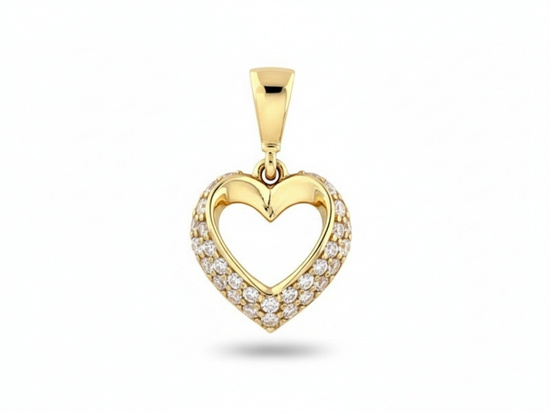 Zawieszka małe złote serce z cyrkoniami