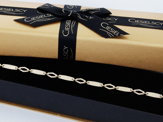 Bransoletka złota elementowa błyszcząca